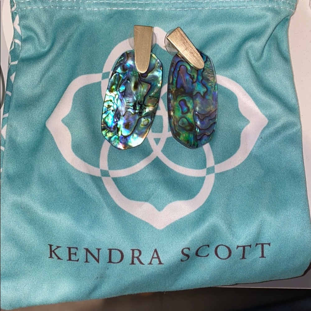 Abalone shell looking Kendra Scott earrings